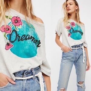 Free People Distressed Dreamer Graphic Tee
